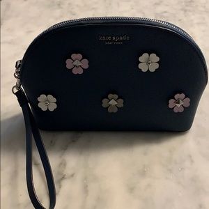 Kate Spade Blue Embellished Cosmetic Bag